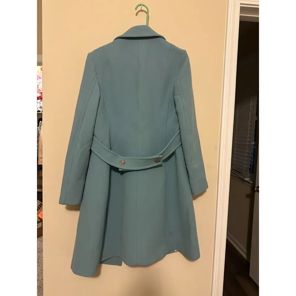 J. Crew Lady Day Coat Wool Double Breasted Teal Blue Size 6 - Picture 4 of 4